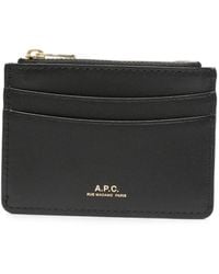 A.P.C. - Tarjetero Con Logo Estampado - Lyst