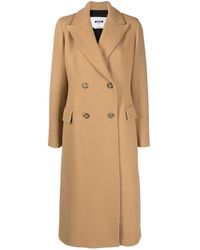 MSGM - Double-breasted Virgin Wool-blend Coat - Lyst