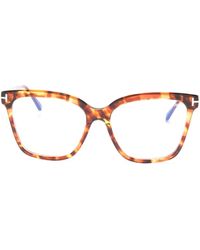 Tom Ford - Tortoiseshell-effect cat-eye glasses - Lyst