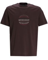 Emporio Armani - Logo-embossed Cotton T-shirt - Lyst