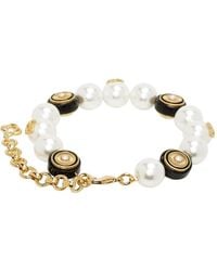 CASABLANCA - Spoke Wheel Pearl Charm Bracelet - Lyst