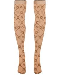 Marine Serre - Moonogram Mesh Flock Long Socks - Lyst