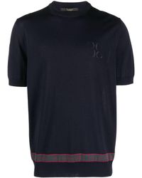 Billionaire - Logo-embroidered Merino Polo Shirt - Lyst