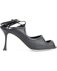 Manolo Blahnik - Prosta Lace-Up Cut-Out Heeled Sandals - Lyst