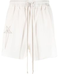 Rick Owens X Champion - Logo-embroidered Cotton Track Shorts - Lyst
