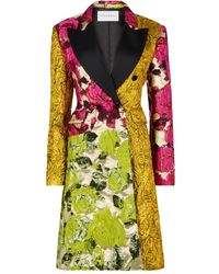Nina Ricci - Patchwork Jacquard Double-Breasted Coat - Lyst