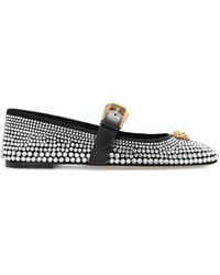Versace - La Medusa Embellished Ballet Flats - Lyst