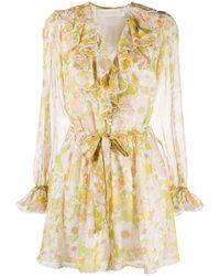 Zimmermann Ромпер С Цветочным Принтом - Зеленый