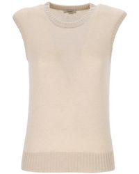 Agnona - Ribbed-Trim Sleeveless Sweater - Lyst