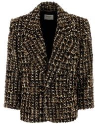 Saint Laurent - Tweed Blazer - Lyst