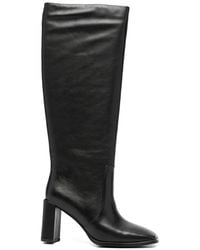 ADRIANNA FERETTI - Square-Toe Block-Heel Boots - Lyst