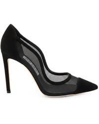 Jimmy Choo - Escarpins Brigitte En Daim À Empiècement En Mesh - Lyst