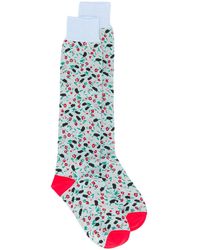 Marni Calcetines largos con motivo floral en jacquard - Azul