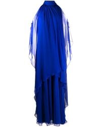Alberta Ferretti - Halter Neck Draped Silk Dress - Lyst