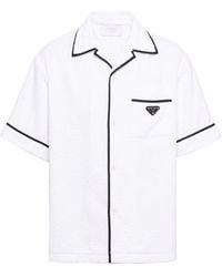 Prada - Camisa con placa del logo - Lyst