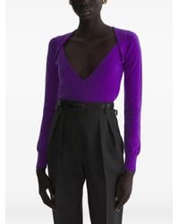 Mugler - Cashmere V-Neck Knit Top - Lyst