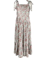 Polo Ralph Lauren - Camile Floral Print Pleated Dress - Lyst