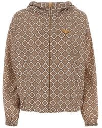 Prada - Kapuzenjacke mit geometrischem Print - Lyst