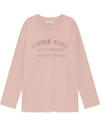 Anine Bing - Ivan Long-Sleeve Cotton T-Shirt - Lyst