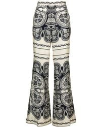 Sandro - Printed Flared Trousers - Lyst