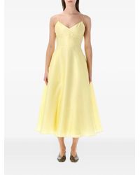 Alberta Ferretti - Silk Organza Midi Dress - Lyst