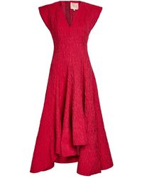 ROKSANDA - Sapha Asymmetric Cloqué Midi Dress - Lyst