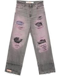 PDF - Distressed Frayed Jeans - Lyst