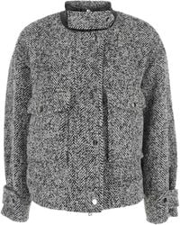 ..,merci - Veste À Chevrons Et Finitions En Cuir - Lyst
