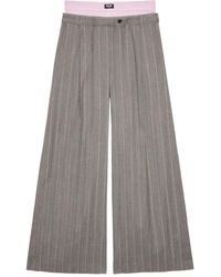 MSGM - Pinstripe-Pattern Layered Trousers - Lyst