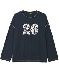 Mini Cream - Logo-Print Contrast-Stitch T-Shirt - Lyst
