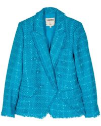 L'Agence - Tweed Double-breasted Jacket - Lyst