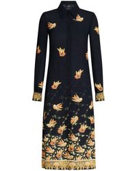 Etro - Bird-print Detail Shirt Dress - Lyst