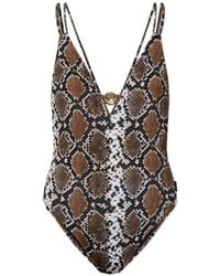 Moschino - X Smiley Snake-Print One-Piece Swimsuit - Lyst