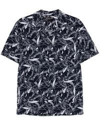 Michael Kors - Leaf-Print Short-Sleeve Shirt - Lyst