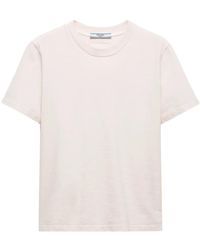 Prada - Triangle-Logo Jersey T-Shirt - Lyst
