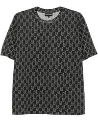 Emporio Armani - Monogram-Print Short-Sleeve T-Shirt - Lyst