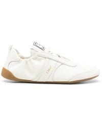 Chloé - Kick Logo-Print Lace-Up Sneakers - Lyst