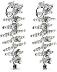 Saint Laurent - Boucles d'oreilles pendantes serties de cristaux - Lyst