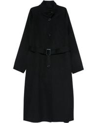 Emporio Armani - Belted Long-Sleeve Coat - Lyst