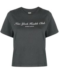 Sporty & Rich - Logo-print Cotton T-shirt - Lyst