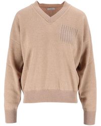 Peserico - Pull En Maille À Col V - Lyst