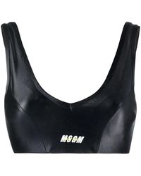 MSGM - Logo-Print Crop Top - Lyst