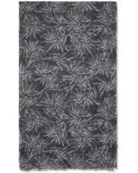 Brunello Cucinelli - Kaschmirschal Mit Blatt-Print - Lyst