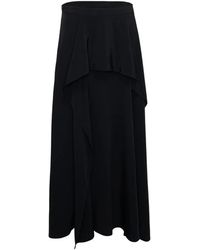 Y's Yohji Yamamoto - Ruffled-Detail Maxi Skirt - Lyst