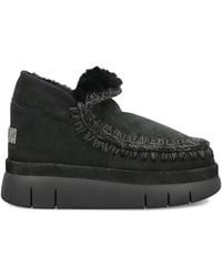 Mou - Bounce Braided-Trim Shearling Ankle Boots - Lyst