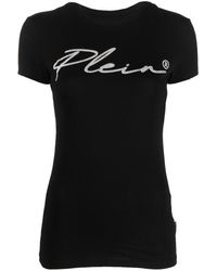 Philipp Plein - Crystal-embellished Logo Cotton T-shirt - Lyst