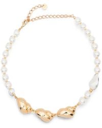 Self-Portrait - Shell-Detail Faux-Pearl Necklace - Lyst