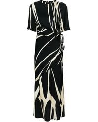 Nanushka - Striped Crepe Midi Dress - Lyst