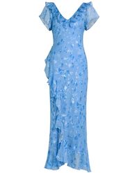 RIXO London - Gerüschtes Kleid Mit V-Ausschnitt - Lyst
