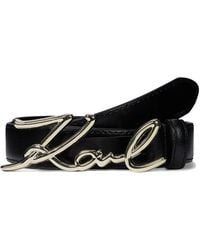 KARL LAGERFELD - K/Signature Leather Belt - Lyst